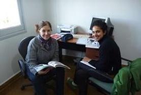 Volunteer Language Courses Volunteers working on their Spanish skills together