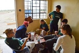 Volunteer Medical Electives Pharamcy Elective volunteers have a discussion at their placement in Kenya